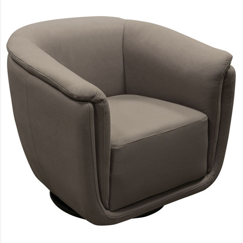 Logan Swivel Accent Chair in Grey Fabric
