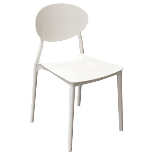 Pixel 4-Pack Indoor/Outdoor Accent Chairs in White Polypropylene (Mínimo de compra 4 piezas)