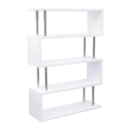 X2 Large Shelving Unit in White Lacquer with Metal Supports