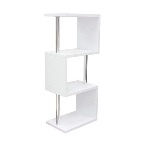 X3 Small Shelving Unit in White Lacquer with Metal Supports