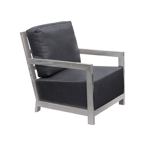 Zen Accent Chair w/ Stainless Steel Frame – Black