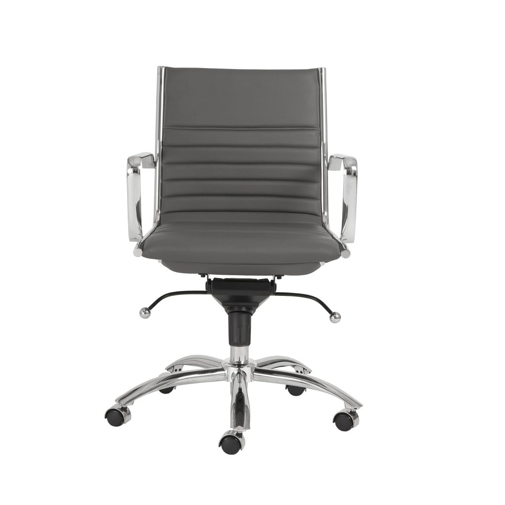 Silla de oficina gris cromo