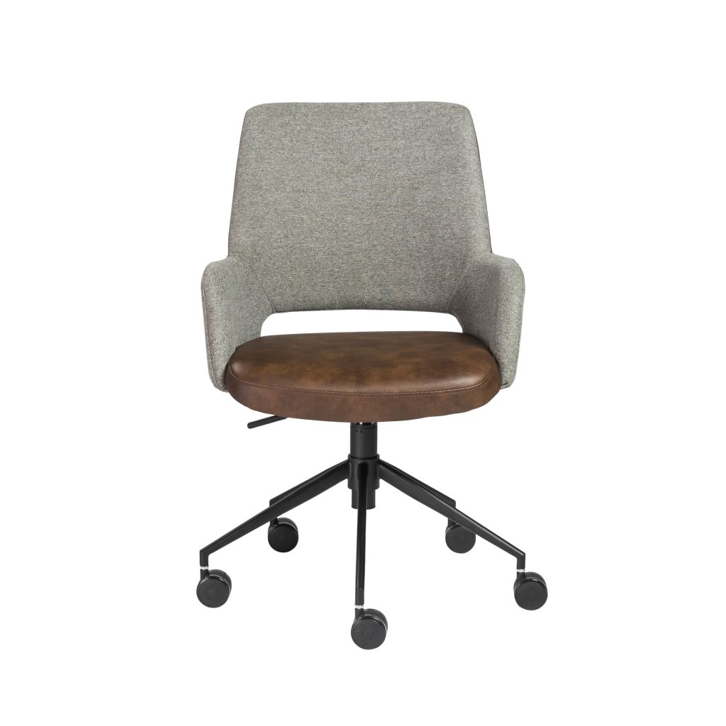 Silla de oficina tela gris con café