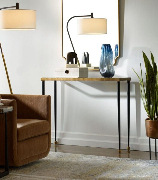 Trasofa metalico negro con dorado
